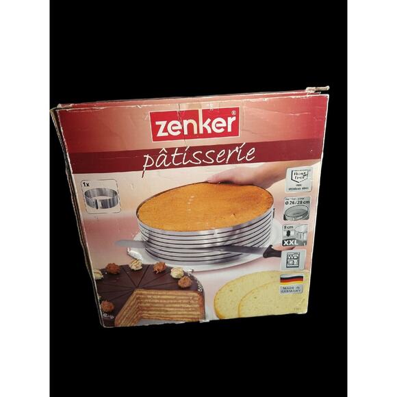 Zenker Patisserie Stainless Steel Adjustable Cake Slicing Mold 26–28cm Germany - Picture 2 of 16
